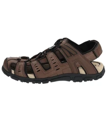 Geox Wanderschuhe Trekkingsandale Dunkelbraun/Braun/Khaki/Beige