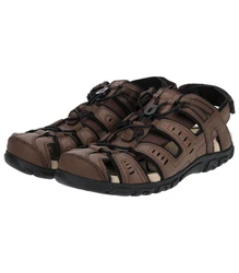 Geox Wanderschuhe Trekkingsandale Dunkelbraun/Braun/Khaki/Beige