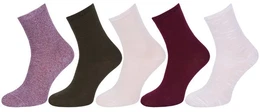 Haussocken Socken beige-bordeauxrot, lang 37-42 - 5 Paar Einheitsgre