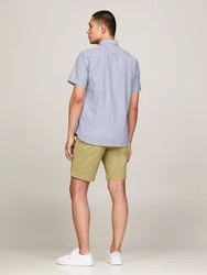 Tommy Hilfiger Kurzarmhemd W-CO/LI CLASSIC STP RF SHIRT blau/weiß