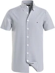 Tommy Hilfiger Kurzarmhemd W-CO/LI CLASSIC STP RF SHIRT blau/weiß
