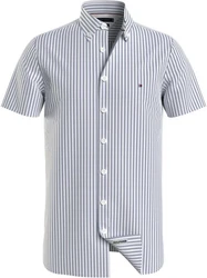 Tommy Hilfiger Kurzarmhemd W-CO/LI CLASSIC STP RF SHIRT blau/weiß