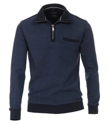 CASAMODA Sweat Troyer Langarm mit Reißverschluss Dunkelblau/Blau/Hellblau