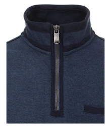 CASAMODA Sweat Troyer Langarm mit Reißverschluss Dunkelblau/Blau/Hellblau