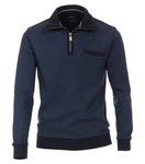 CASAMODA Sweat Troyer Langarm mit Reißverschluss Dunkelblau/Blau/Hellblau