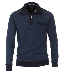 CASAMODA Sweat Troyer Langarm mit Reißverschluss Dunkelblau/Blau/Hellblau