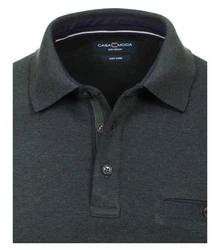 CASAMODA Langarm Poloshirt Dunkelgrün/Grün