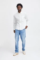 Blend Langarmhemd BHShirt Weiß/Creme/Orange/Grau