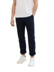 TOM TAILOR Chinohose REGULAR COTTON LINEN Weiß/Creme