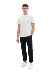 TOM TAILOR Chinohose REGULAR COTTON LINEN Weiß/Creme