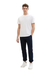 TOM TAILOR Chinohose REGULAR COTTON LINEN Weiß/Creme