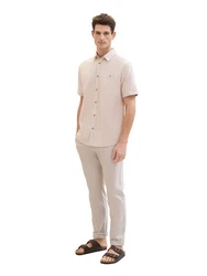 TOM TAILOR Chinohose REGULAR COTTON LINEN Beige/Khaki