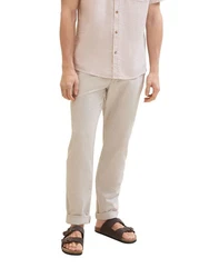 TOM TAILOR Chinohose REGULAR COTTON LINEN Beige/Khaki