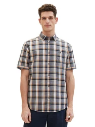 TOM TAILOR Kurzarmhemd Beige/Dunkelblau/Rot/Hellblau