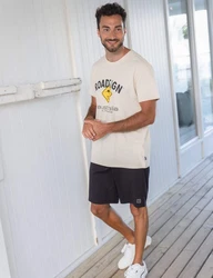 ROADSIGN australia T-Shirt Raute Beige/Khaki/Gelb/Gold/Rot