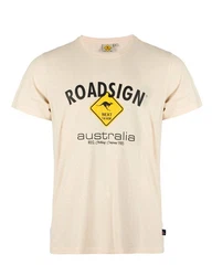 ROADSIGN australia T-Shirt Raute Beige/Khaki/Gelb/Gold/Rot