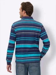 Sieh an! T-Shirt Langarm-Poloshirt Dunkelblau/Blau/Rot/Hellblau/Mischfarben