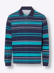 Sieh an! T-Shirt Langarm-Poloshirt Dunkelblau/Blau/Rot/Hellblau/Mischfarben