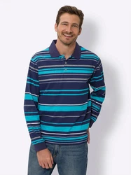Sieh an! T-Shirt Langarm-Poloshirt Dunkelblau/Blau/Rot/Hellblau/Mischfarben
