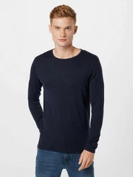 SELECTED HOMME Strickpullover SLHROME Dunkelblau/Hellblau/Blau