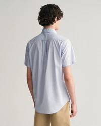 Gant Kurzarmhemd Regular Fit Popeline Hemd Blau/Hellblau/Grau/Weiß
