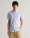 Gant Kurzarmhemd Regular Fit Popeline Hemd Blau/Hellblau/Grau/Weiß