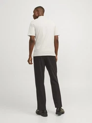 Jack & Jones Poloshirt JJESUMMER LINEN POLO SS LN Khaki/Weiß/Braun/Beige