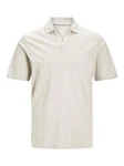 Jack & Jones Poloshirt JJESUMMER LINEN POLO SS LN Khaki/Weiß/Braun/Beige