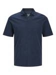 Jack & Jones Poloshirt JJESUMMER LINEN POLO SS LN Dunkelblau/Blau