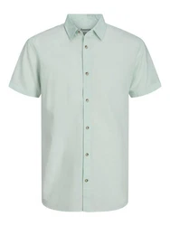 Jack & Jones Kurzarmhemd JJESUMMER LINEN BLEND SHIRT Hellgrün/Grün/Türkis