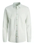 JACK & JONES Hemd JJESummer LINEN BLEND SHIRT LS SN Hellgrün/Grün/Weiß JACK & JONES Hemd JJESummer LINEN BLEND SHIRT LS SN Hellgrün/Grün/Weiß