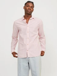 JACK & JONES Hemd JJESummer LINEN BLEND SHIRT LS SN Rosa