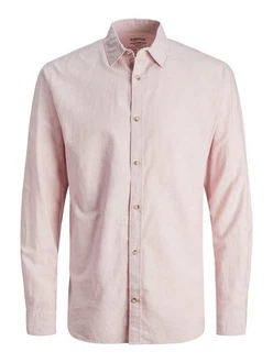 JACK & JONES Hemd JJESummer LINEN BLEND SHIRT LS SN Rosa