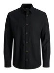 JACK & JONES Hemd JJESummer LINEN BLEND SHIRT LS SN Schwarz