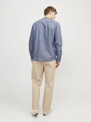 Jack & Jones Langarmhemd JJESUMMER BAND SHIRT LS SN Blau/Dunkelblau/Grau/Hellblau