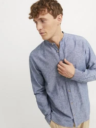 Jack & Jones Langarmhemd JJESUMMER BAND SHIRT LS SN Blau/Dunkelblau/Grau/Hellblau