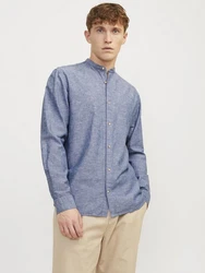 Jack & Jones Langarmhemd JJESUMMER BAND SHIRT LS SN Blau/Dunkelblau/Grau/Hellblau