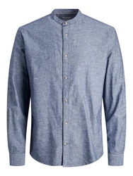 Jack & Jones Langarmhemd JJESUMMER BAND SHIRT LS SN Blau/Dunkelblau/Grau/Hellblau