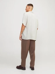 Jack & Jones Kurzarmhemd JJEJEFF SOLID RESORT SHIRT Weiß/Khaki/Beige/Grau