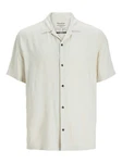 Jack & Jones Kurzarmhemd JJEJEFF SOLID RESORT SHIRT Weiß/Khaki/Beige/Grau