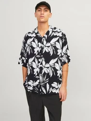 Jack & Jones Hawaiihemd JJEJEFF AOP RESORT SHIRT SS SN Blau/Schwarz