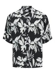 Jack & Jones Hawaiihemd JJEJEFF AOP RESORT SHIRT SS SN Blau/Schwarz