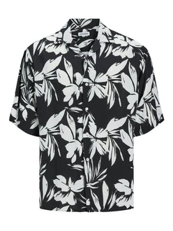 Jack & Jones Hawaiihemd JJEJEFF AOP RESORT SHIRT SS SN Blau/Schwarz