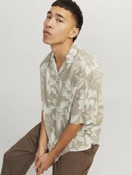 Jack & Jones Hawaiihemd JJEJEFF AOP RESORT SHIRT SS SN Beige/Khaki/Braun/Blau