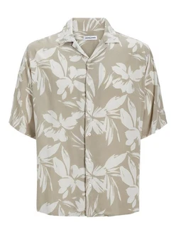 Jack & Jones Hawaiihemd JJEJEFF AOP RESORT SHIRT SS SN Beige/Khaki/Braun/Blau