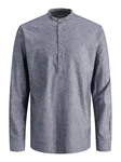 Jack & Jones Langarmhemd JJESUMMER TUNIC SHIRT Dunkelblau/Grau/Blau