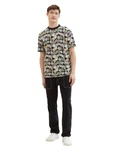 TOM TAILOR Denim Print-Shirt Schwarz/Grün/Beige