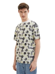 TOM TAILOR Denim Print-Shirt Grün/Creme/Hellblau/Schwarz/Weiß