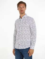 Tommy Hilfiger Langarmhemd CL W-CO/LI DITSY FLOWER SF SHIRT Weiß/Dunkelblau