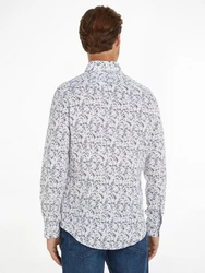 Tommy Hilfiger Langarmhemd CL W-CO/LI DITSY FLOWER SF SHIRT Weiß/Dunkelblau